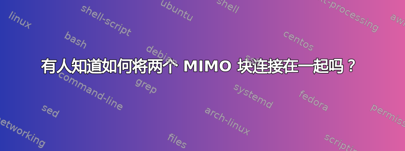 有人知道如何将两个 MIMO 块连接在一起吗？