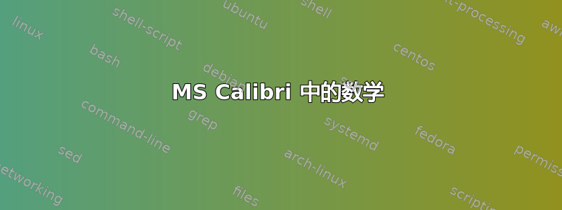 MS Calibri 中的数学