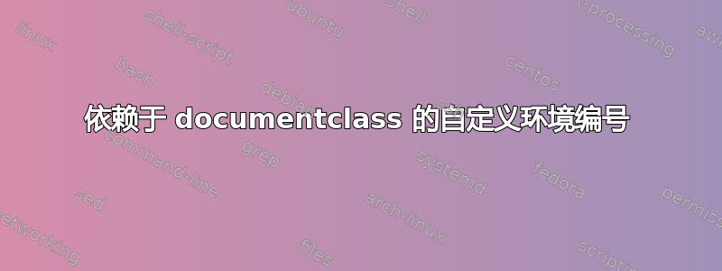 依赖于 documentclass 的自定义环境编号