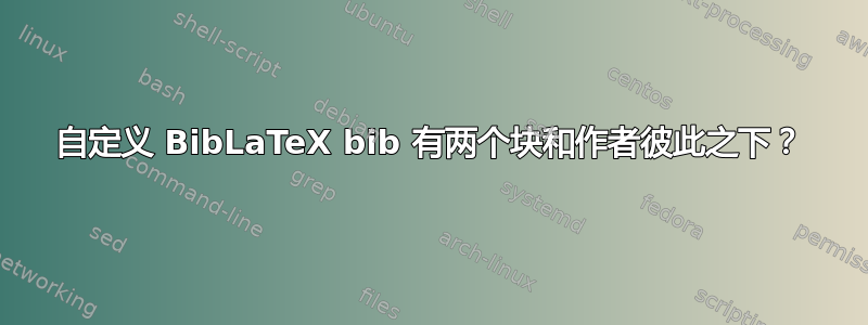 自定义 BibLaTeX bib 有两个块和作者彼此之下？