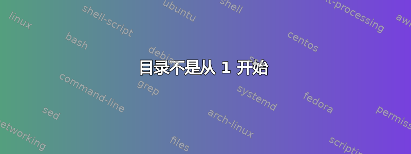 目录不是从 1 开始