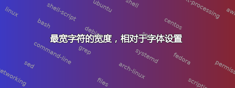 最宽字符的宽度，相对于字体设置