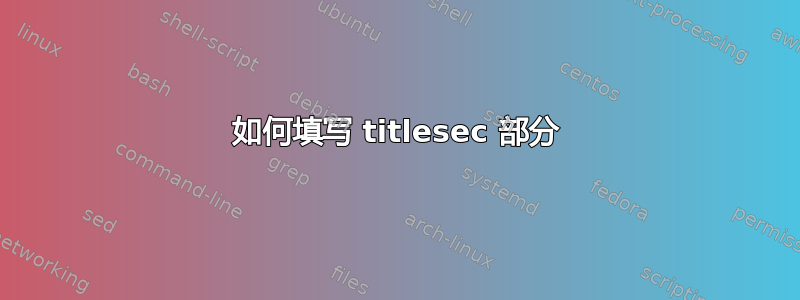 如何填写 titlesec 部分