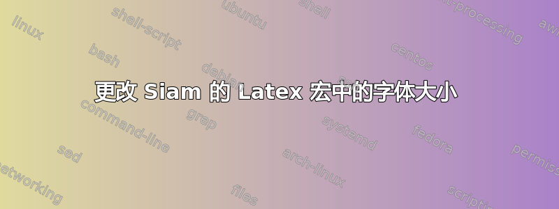 更改 Siam 的 Latex 宏中的字体大小