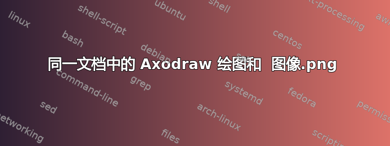 同一文档中的 Axodraw 绘图和 .png 图像