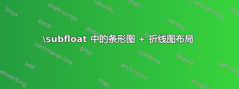 \subfloat 中的条形图 + 折线图布局