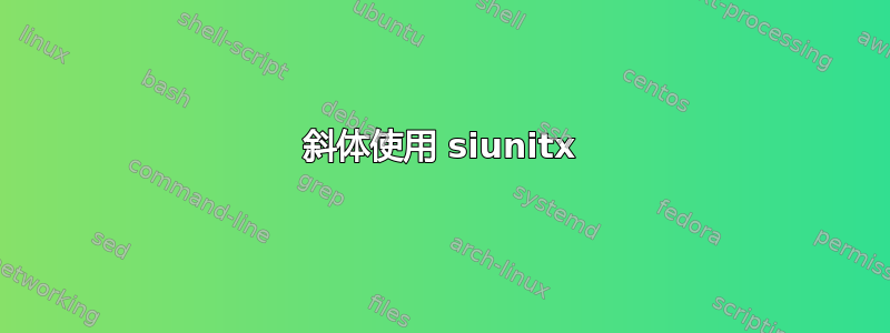 斜体使用 siunitx