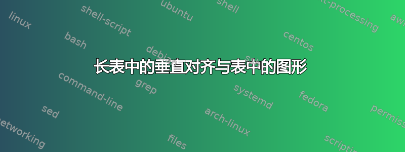 长表中的垂直对齐与表中的图形