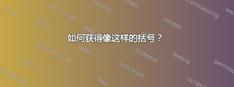 如何获得像这样的括号？