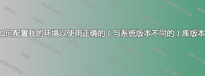 如何配置我的环境以使用正确的（与系统版本不同的）库版本