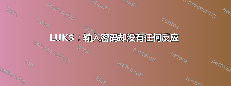 LUKS：输入密码却没有任何反应