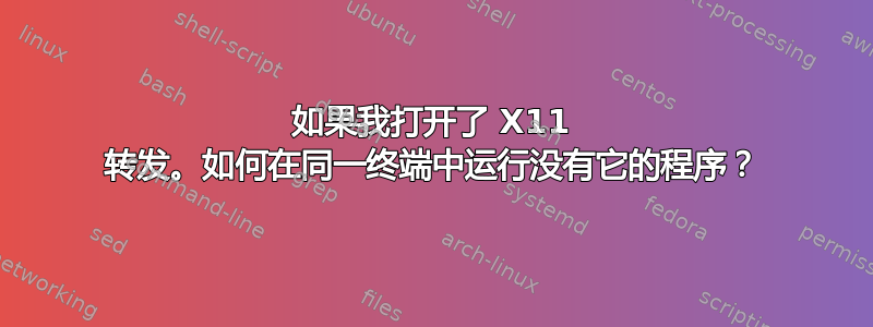 如果我打开了 X11 转发。如何在同一终端中运行没有它的程序？