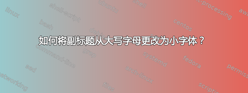 如何将副标题从大写字母更改为小字体？