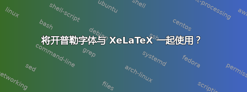 将开普勒字体与 XeLaTeX 一起使用？