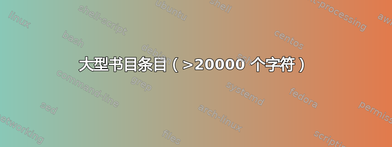 大型书目条目（>20000 个字符）