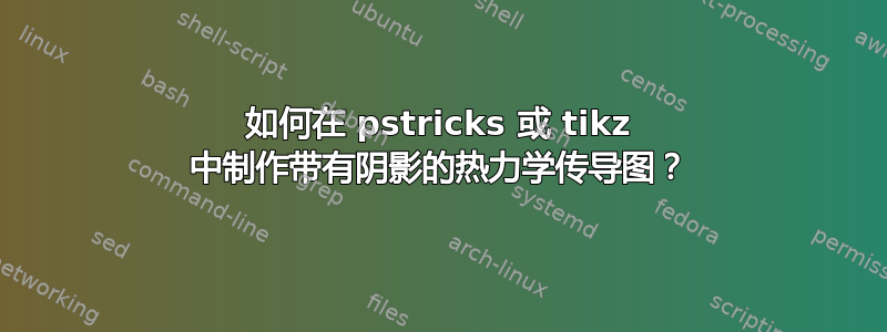 如何在 pstricks 或 tikz 中制作带有阴影的热力学传导图？