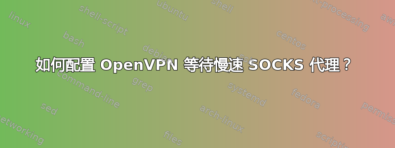 如何配置 OpenVPN 等待慢速 SOCKS 代理？