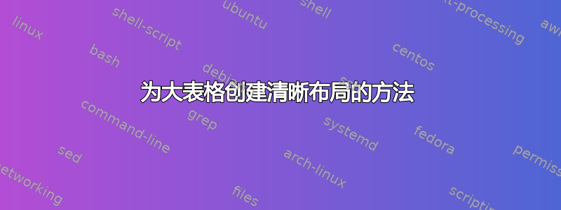 为大表格创建清晰布局的方法