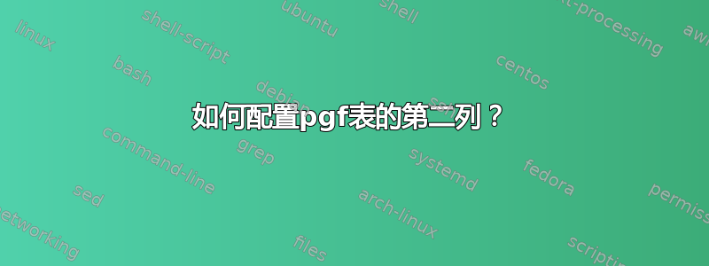 如何配置pgf表的第二列？