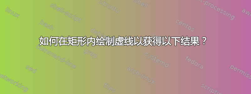 如何在矩形内绘制虚线以获得以下结果？