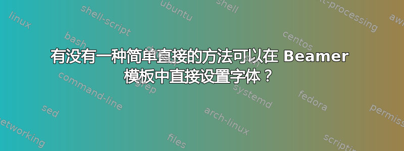 有没有一种简单直接的方法可以在 Beamer 模板中直接设置字体？