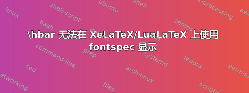 \hbar 无法在 XeLaTeX/LuaLaTeX 上使用 fontspec 显示