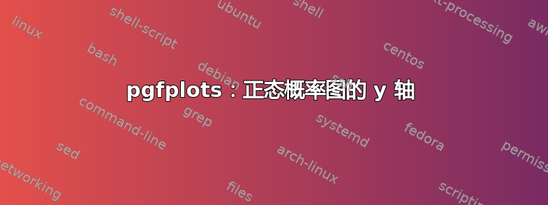 pgfplots：正态概率图的 y 轴