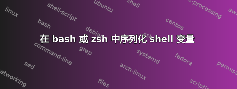 在 bash 或 zsh 中序列化 shell 变量