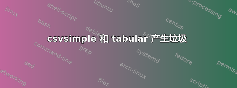 csvsimple 和 tabular 产生垃圾