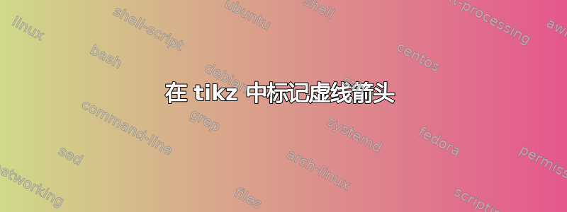 在 tikz 中标记虚线箭头