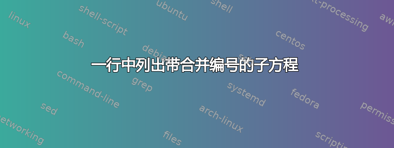 一行中列出带合并编号的子方程