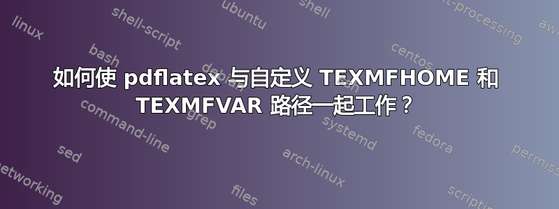 如何使 pdflatex 与自定义 TEXMFHOME 和 TEXMFVAR 路径一起工作？