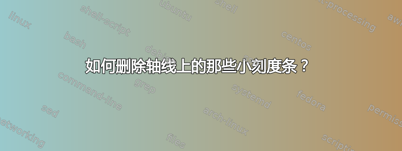 如何删除轴线上的那些小刻度条？