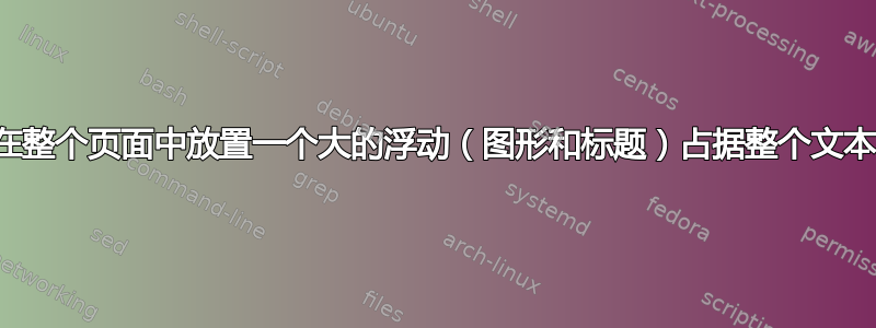 如何在整个页面中放置一个大的浮动（图形和标题）占据整个文本区域