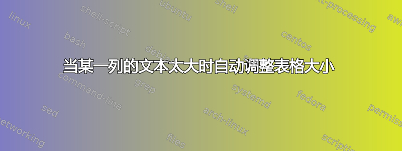 当某一列的文本太大时自动调整表格大小