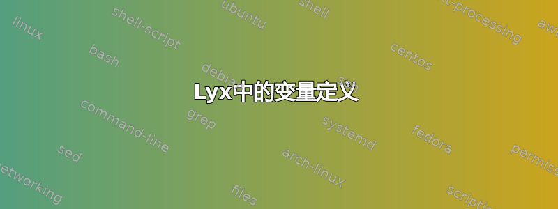 Lyx中的变量定义