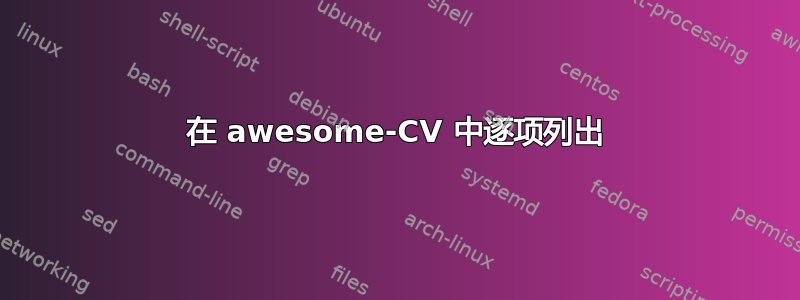 在 awesome-CV 中逐项列出