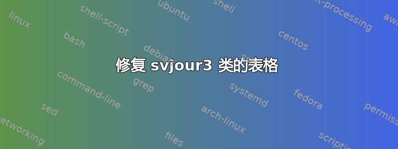 修复 svjour3 类的表格