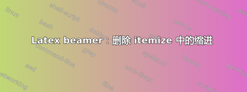 Latex beamer：删除 itemize 中的缩进