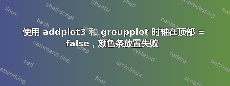 使用 addplot3 和 groupplot 时轴在顶部 = false，颜色条放置失败 