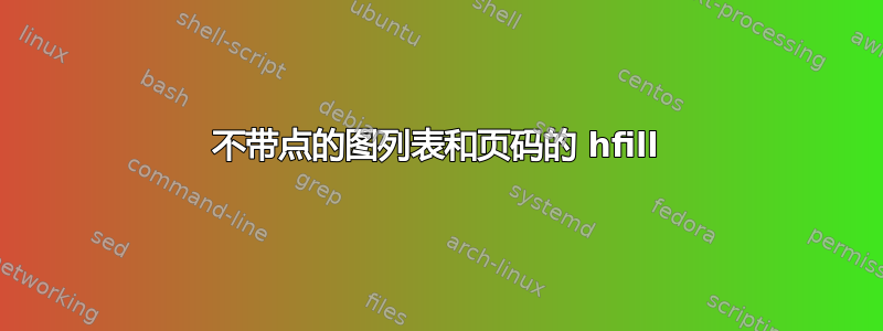 不带点的图列表和页码的 hfill