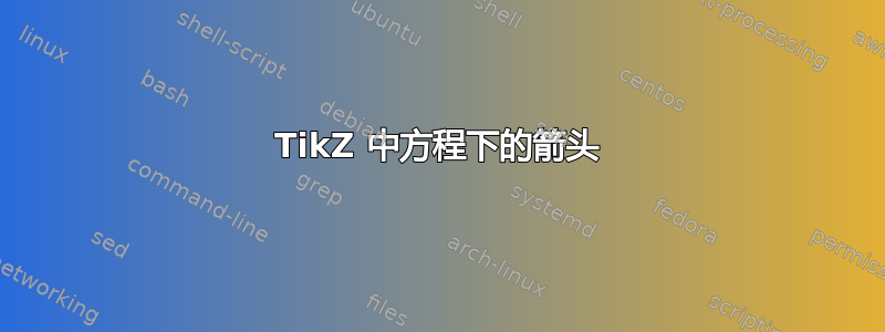 TikZ 中方程下的箭头