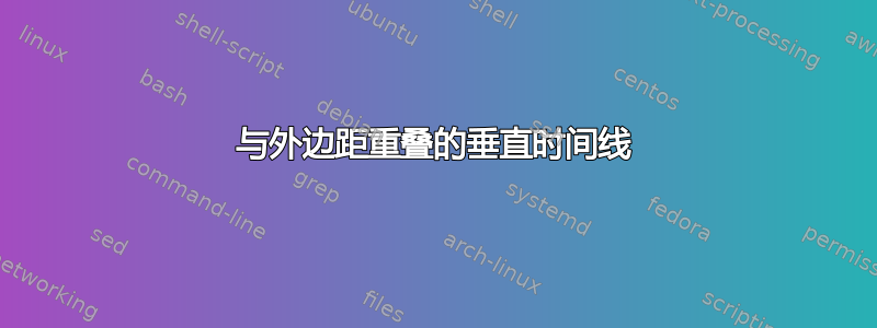 与外边距重叠的垂直时间线