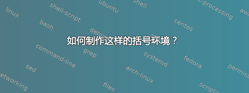 如何制作这样的括号环境？