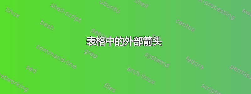 表格中的外部箭头