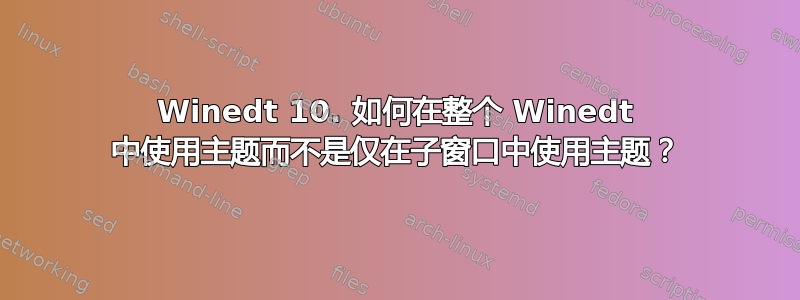 Winedt 10. 如何在整个 Winedt 中使用主题而不是仅在子窗口中使用主题？