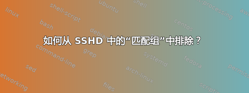 如何从 SSHD 中的“匹配组”中排除？