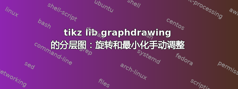 tikz lib graphdrawing 的分层图：旋转和最小化手动调整