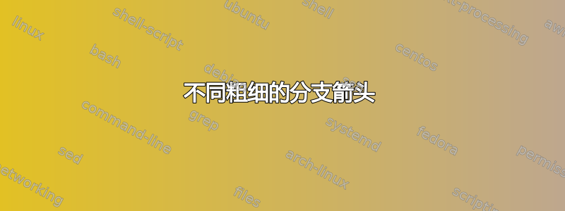 不同粗细的分支箭头