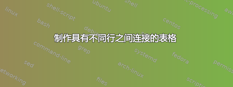 制作具有不同行之间连接的表格